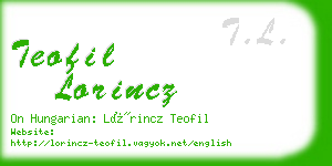 teofil lorincz business card